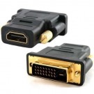 Adaptador DVI-D Macho a HDMI Hembra con conectores dorados - conexionlimit.com